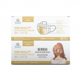 Annie ASTM Level 3 made in Hong Kong Gold disposable mask