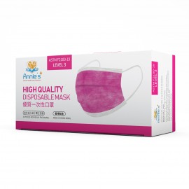 Annie ASTM Level 3 made in Hong Kong Dark Pink disposable mask