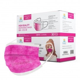 Annie ASTM Level 3 made in Hong Kong Dark Pink disposable mask