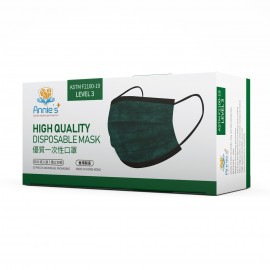 Annie ASTM Level 3 made in Hong Kong Dark Green (Black Filter) disposable mask