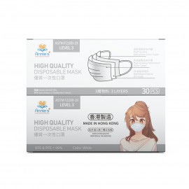 Annie ASTM Level 3 made in Hong Kong White disposable mask