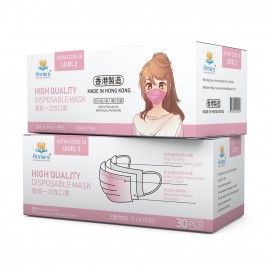 Annie ASTM Level 3 made in Hong Kong Pink disposable mask