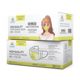 Annie ASTM Level 3 made in Hong Kong Yellow disposable mask