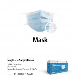 BYD Care Single-use Surgical Mask ASTM F2100 LV2, Type IIR (50PCs/Box) (Out of Stock)