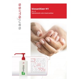 Saniswiss Biosanitizer H1 Hand Sanitizer (5000ml Refill) x2 (2 Bottles Per Carton)
