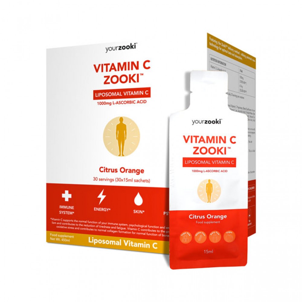 YourZooki Citrus Orange Liposomal Vitamin C Zooki™ | YourZooki | 30 (1000mg) Sachets (30Days)