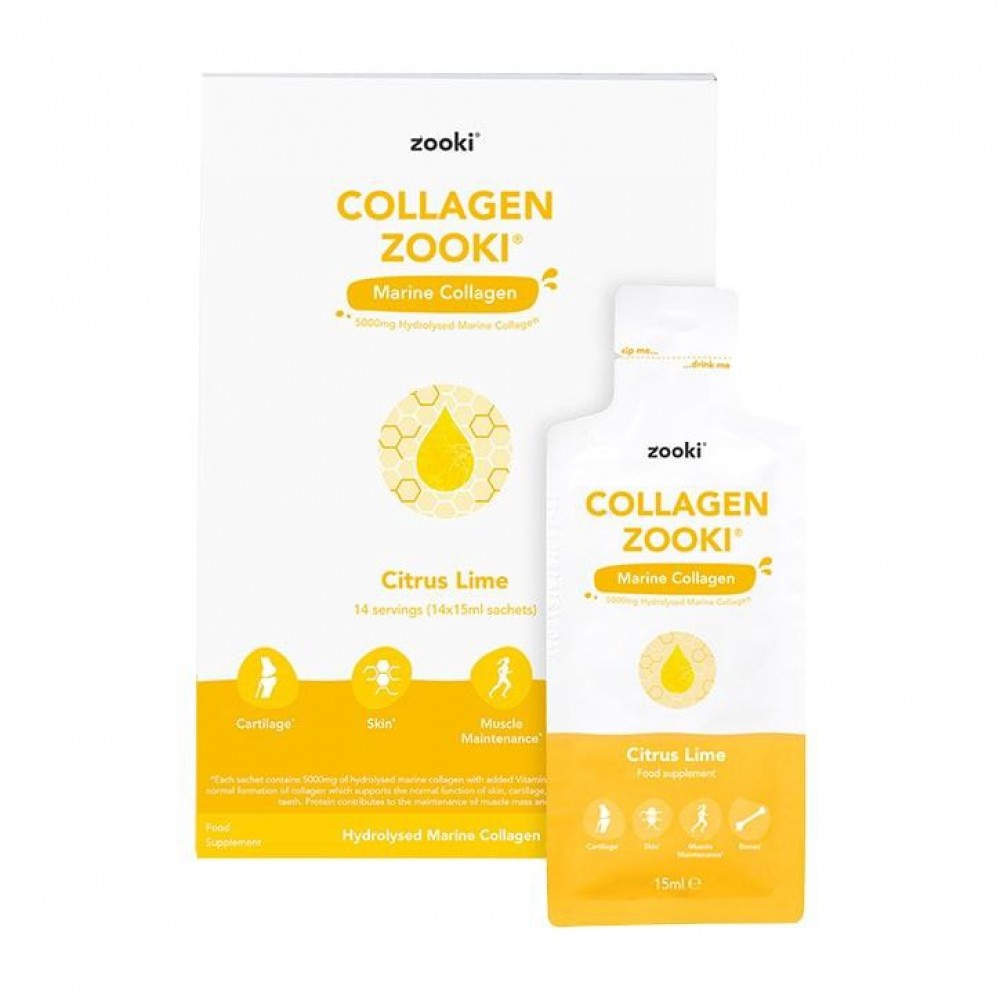 YourZooki Liposomal Collagen (Citrus Lime) Zooki™ | YourZooki | 14 (15ml) Sachets (14 Days) (5000MG)