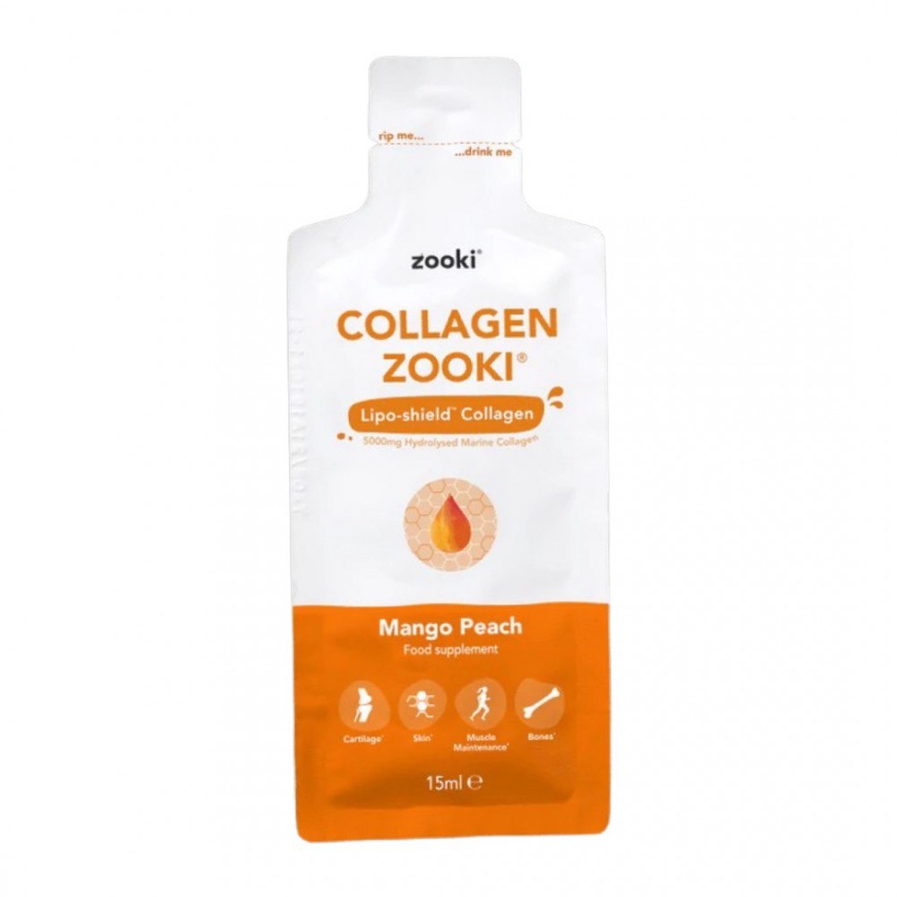 YourZooki Liposomal Collagen (Mango Peach Flavor) Zooki™ | YourZooki | 14 (15ml) Sachets (14 Days) (5000MG)