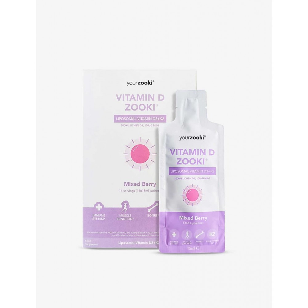 YourZooki Mixed Berry Liposomal Vitamin D3+K2 Zooki™ | YourZooki | 14 (15ml) Sachets (14 Days) (5000MG) (Pre-Order)