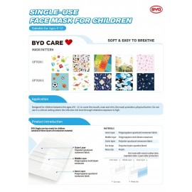 BYD Care Single-use Children Mask with pattern (Age 6-12) (Out of Stock)